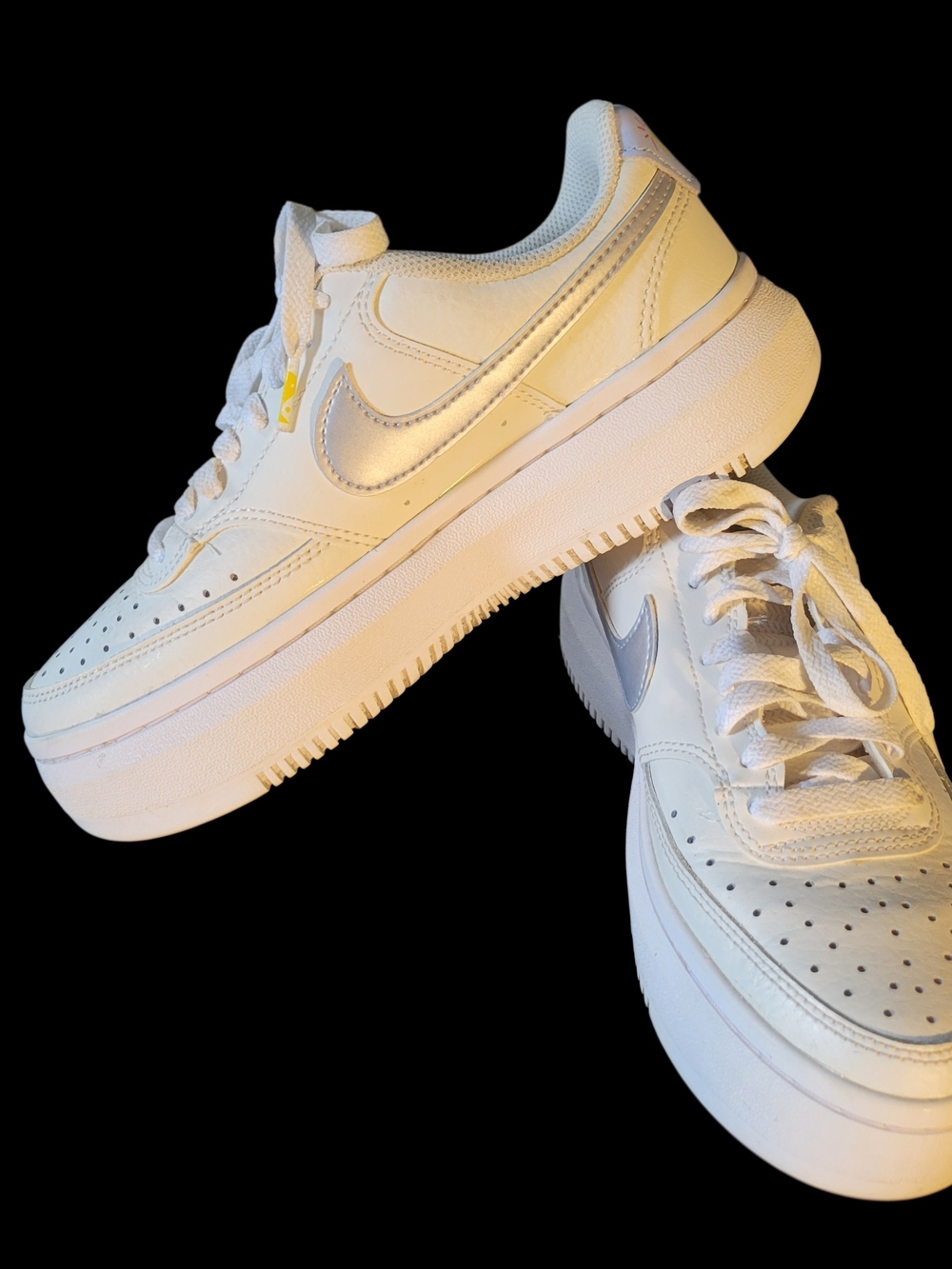 Nike Court Vision Alta Sneakers with Silver Swoosh